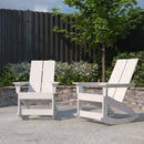 Set of 2 Wellington UV Treated All-Weather Polyresin Adirondack Rocking Chair