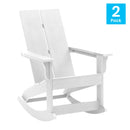 Set of 2 Wellington UV Treated All-Weather Polyresin Adirondack Rocking Chair