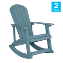 Set of 2 Atlantic All-Weather Polyresin Adirondack Rocking Chair with Vertical Slats