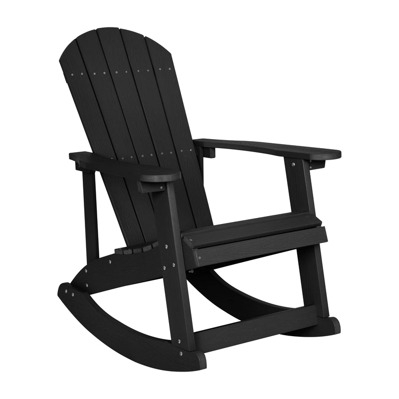 Atlantic 3 Piece Adirondack Patio Furniture Set Includes 2 All-Weather Rocking Chairs and Side Table