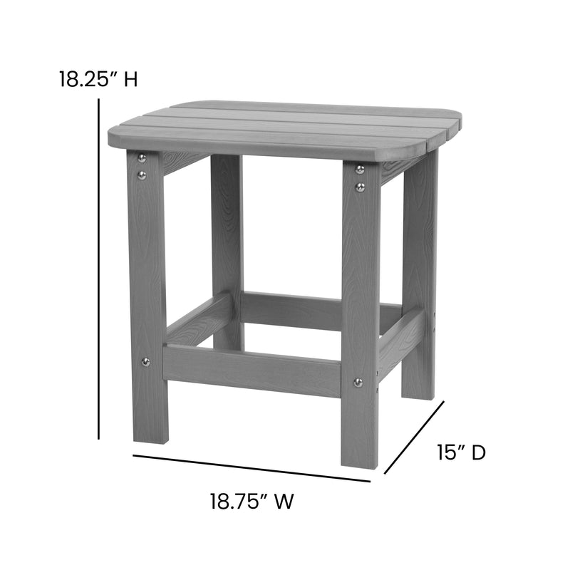 Atlantic 3 Piece Adirondack Patio Furniture Set Includes 2 All-Weather Rocking Chairs and Side Table