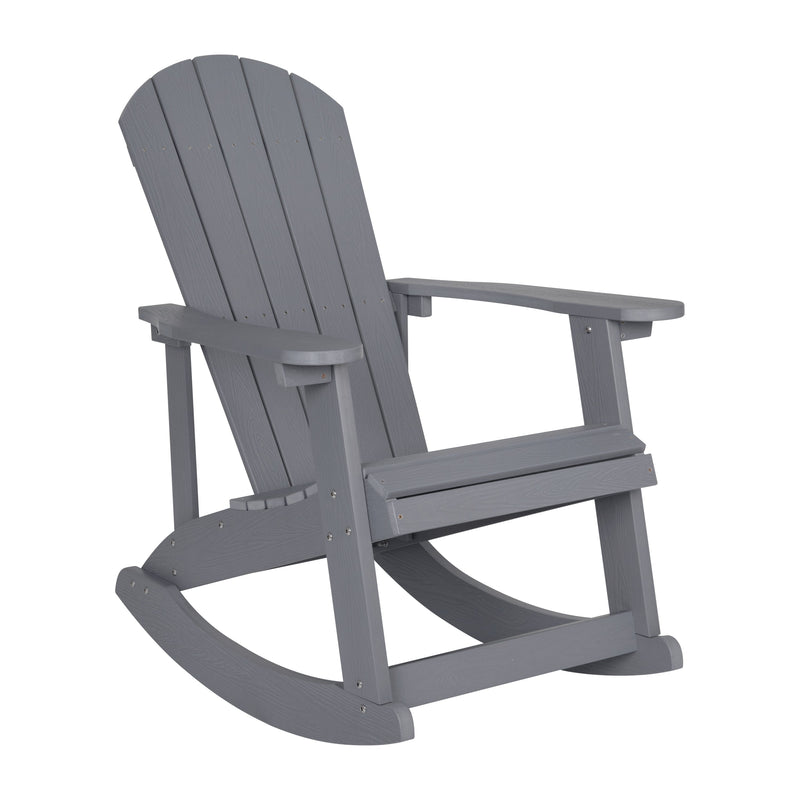 Atlantic 3 Piece Adirondack Patio Furniture Set Includes 2 All-Weather Rocking Chairs and Side Table