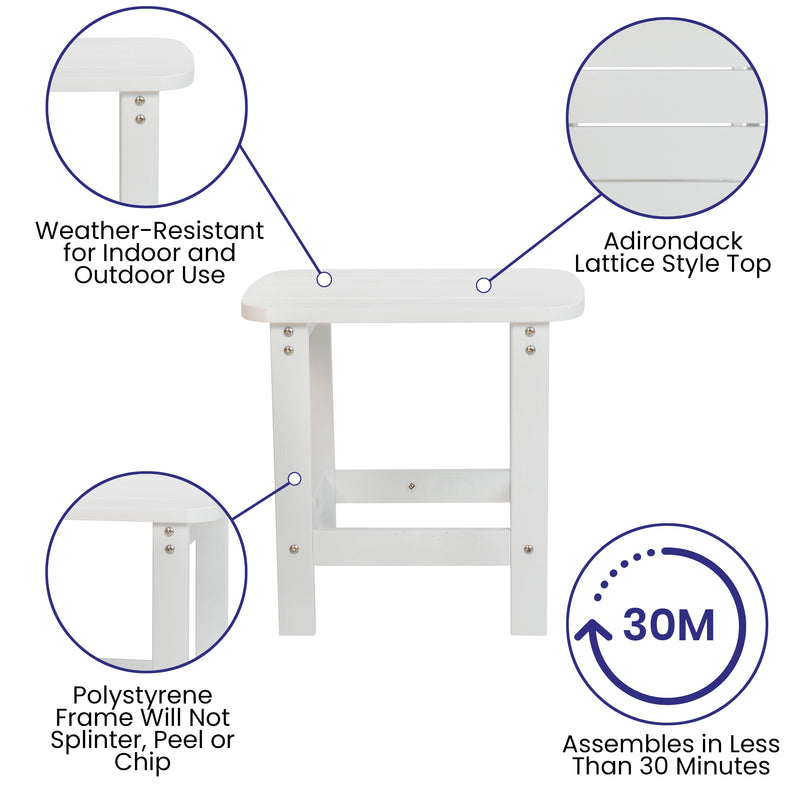 Atlantic 5 Piece Adirondack Patio Furniture Set Includes 2 All-Weather Rocking Chairs and Side Table