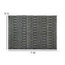 Ivory Bohemian Low Pile Rug with Geometric Design