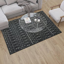 Ivory Bohemian Low Pile Rug with Geometric Design