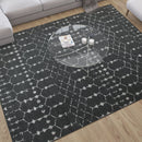 Ivory Bohemian Low Pile Rug with Geometric Design