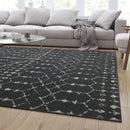Ivory Bohemian Low Pile Rug with Geometric Design