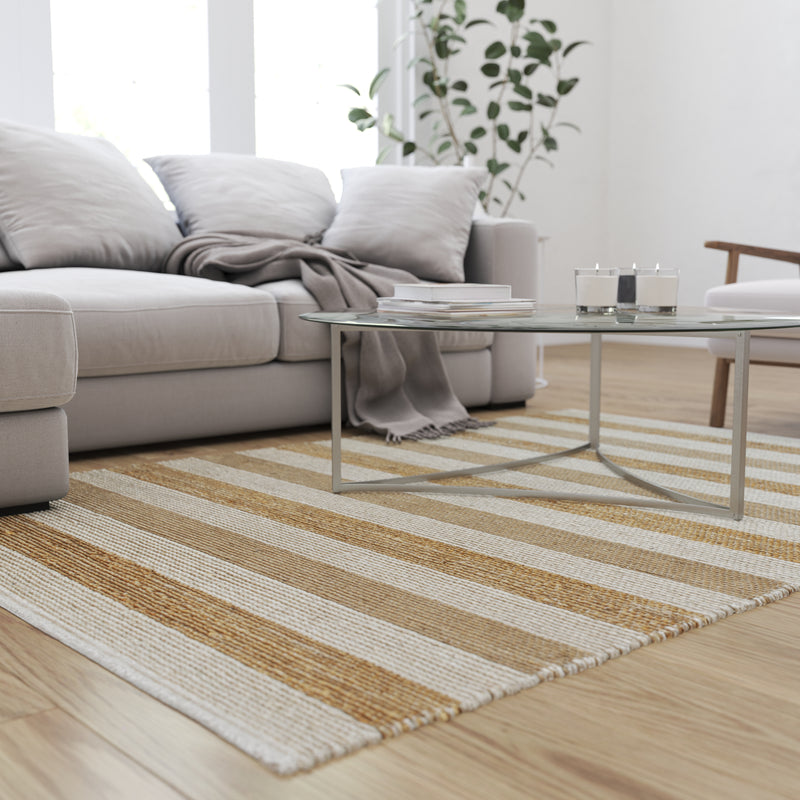 5' x 7' Indoor Handwoven Jute Blend Area Rug