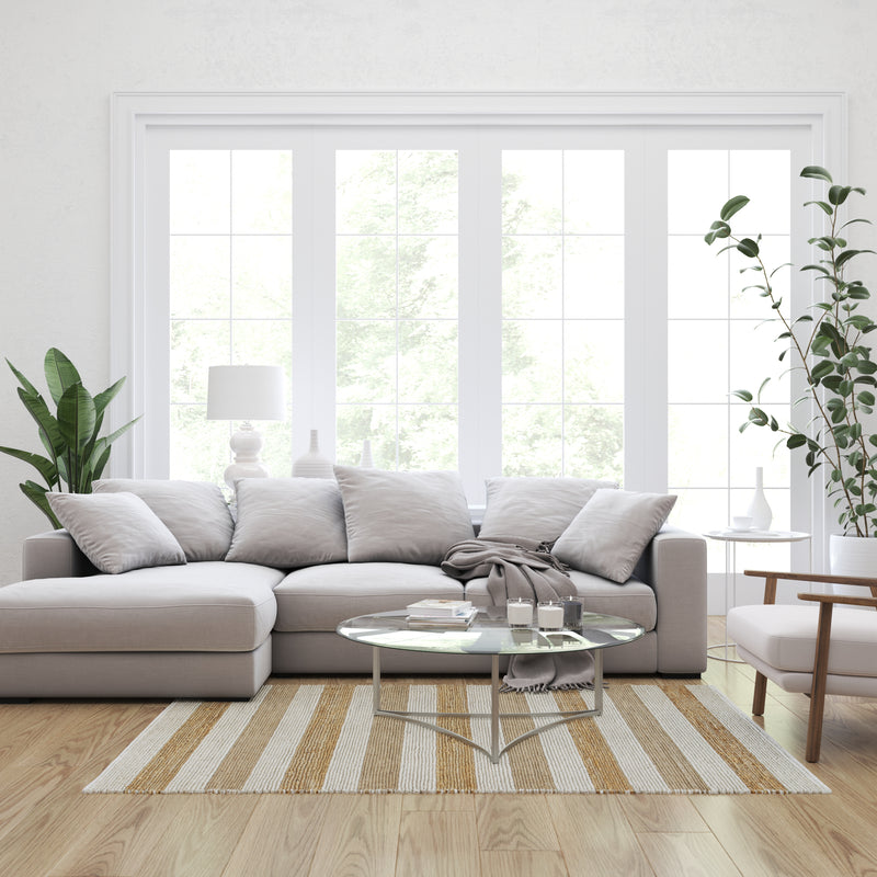 5' x 7' Indoor Handwoven Jute Blend Area Rug