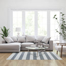 5' x 7' Handwoven Indoor/Outdoor Cabana Style Striped Area Rug in Grey