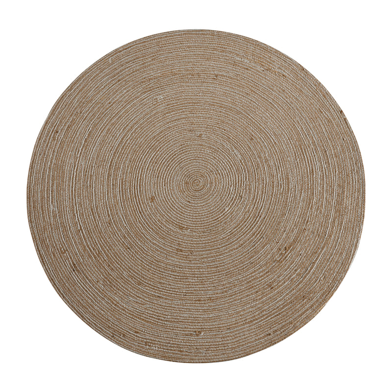 4 Foot Round Jute and Polyester Blend Indoor Braided Design Area Rug
