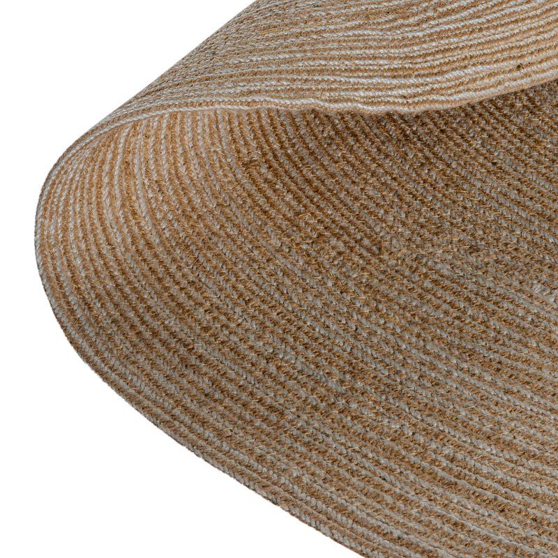 4 Foot Round Jute and Polyester Blend Indoor Braided Design Area Rug