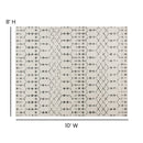 Ivory Bohemian Low Pile Rug with Geometric Design