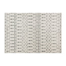 Ivory Bohemian Low Pile Rug with Geometric Design