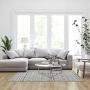 Ivory Bohemian Low Pile Rug with Geometric Design