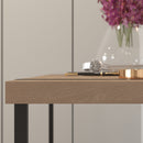 Pendleton 47" Console Table Modern Rustic Farmhouse Wood Grain Rectangular Accent Entryway Table With Cross Brace Black Metal Frame