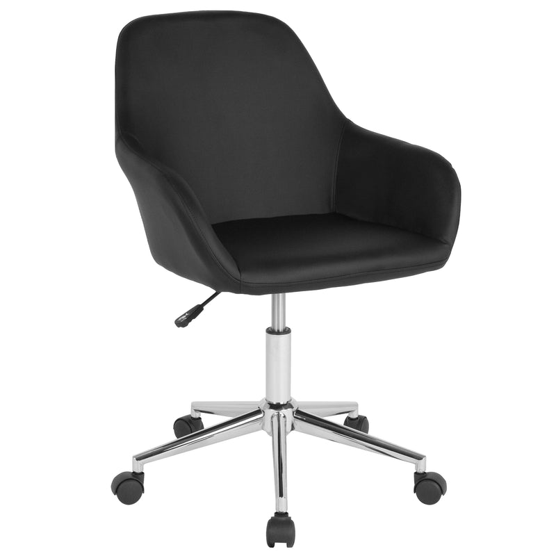 Roma Home Office Bucket Style Chair with 360 Degree Rotating Swivel On Chrome Frame