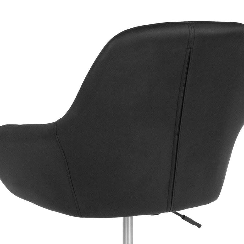 Roma Home Office Bucket Style Chair with 360 Degree Rotating Swivel On Chrome Frame