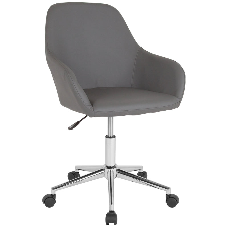 Roma Home Office Bucket Style Chair with 360 Degree Rotating Swivel On Chrome Frame