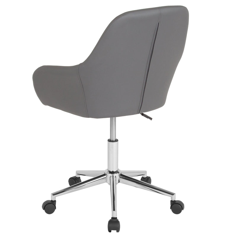 Roma Home Office Bucket Style Chair with 360 Degree Rotating Swivel On Chrome Frame