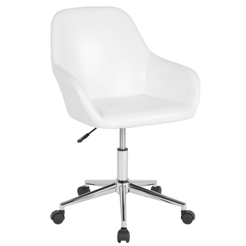 Roma Home Office Bucket Style Chair with 360 Degree Rotating Swivel On Chrome Frame