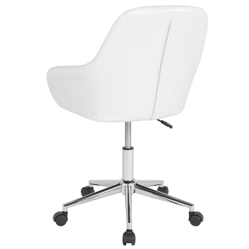 Roma Home Office Bucket Style Chair with 360 Degree Rotating Swivel On Chrome Frame