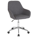 Roma Home Office Bucket Style Chair with 360 Degree Rotating Swivel On Chrome Frame