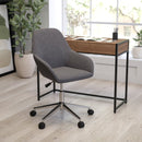 Roma Home Office Bucket Style Chair with 360 Degree Rotating Swivel On Chrome Frame
