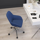 Roma Home Office Bucket Style Chair with 360 Degree Rotating Swivel On Chrome Frame