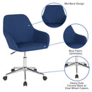 Roma Home Office Bucket Style Chair with 360 Degree Rotating Swivel On Chrome Frame
