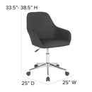 Roma Home Office Bucket Style Chair with 360 Degree Rotating Swivel On Chrome Frame