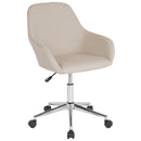 Roma Home Office Bucket Style Chair with 360 Degree Rotating Swivel On Chrome Frame
