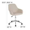 Roma Home Office Bucket Style Chair with 360 Degree Rotating Swivel On Chrome Frame