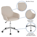 Roma Home Office Bucket Style Chair with 360 Degree Rotating Swivel On Chrome Frame