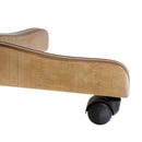 Versailles Ultra-Suede Victorian Style 360° Swivel High-Back Office Chair With Padded Scrolled Arms and Wood Capped Metal Base