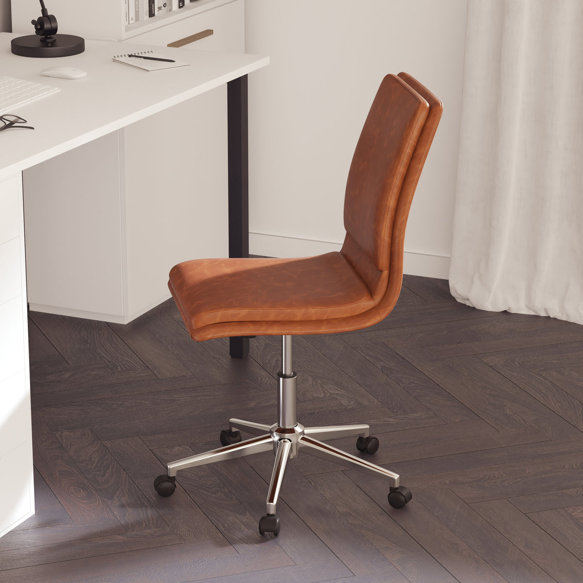 Artemis Mid-Back Armless Home Office Chair with Height Adjustable Swiv
