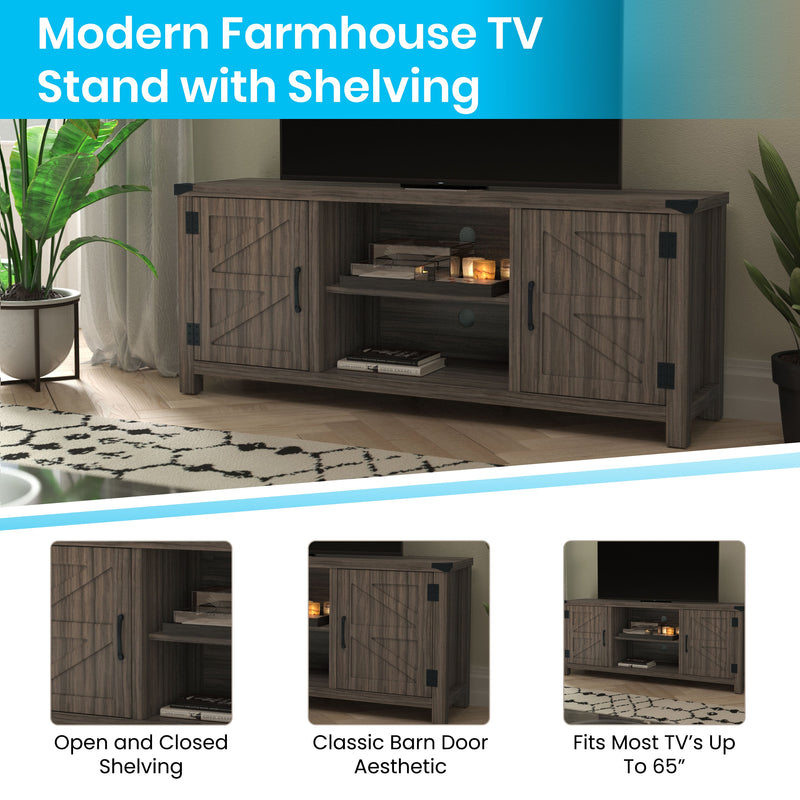 Cambria Barn Door Style 59" TV Stand