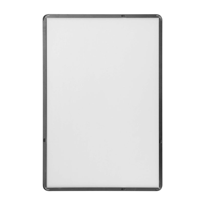 Halstead 24" x 36" Hanging Rectangular Mirror Modern Black Metal Frame Bordered Wall Mount Mirror with Rounded Corners