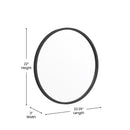Monaco 20" Round Accent Wall Mirror in Black with Metal Frame for Bathroom, Vanity, Entryway, Dining Room, & Living Room