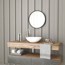 Monaco 20" Round Accent Wall Mirror in Black with Metal Frame for Bathroom, Vanity, Entryway, Dining Room, & Living Room