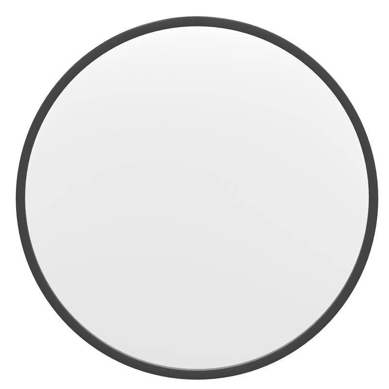 Monaco 20" Round Accent Wall Mirror in Black with Metal Frame for Bathroom, Vanity, Entryway, Dining Room, & Living Room