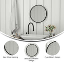Monaco 20" Round Accent Wall Mirror in Black with Metal Frame for Bathroom, Vanity, Entryway, Dining Room, & Living Room