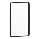 Halstead 20" x 30" Matte Black Decorative Wall Mirror with Rounded Corners for Bathroom, Living Room, Entryway, Hangs Horizontal Or Vertical