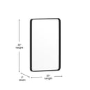 Halstead 20" x 30" Matte Black Decorative Wall Mirror with Rounded Corners for Bathroom, Living Room, Entryway, Hangs Horizontal Or Vertical