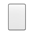 Halstead 20" x 30" Matte Black Decorative Wall Mirror with Rounded Corners for Bathroom, Living Room, Entryway, Hangs Horizontal Or Vertical