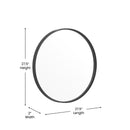 Monaco 27.5" Round Accent Wall Mirror in Black with Metal Frame for Bathroom, Vanity, Entryway, Dining Room, & Living Room