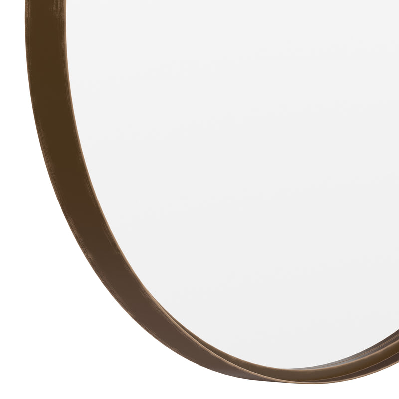 Monaco 27.5" Round Accent Wall Mirror in Bronze with Metal Frame for Bathroom, Vanity, Entryway, Dining Room, & Living Room