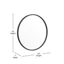 Monaco 24" Round Accent Wall Mirror in Black with Metal Frame for Bathroom, Vanity, Entryway, Dining Room, & Living Room