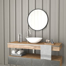 Monaco 24" Round Accent Wall Mirror in Black with Metal Frame for Bathroom, Vanity, Entryway, Dining Room, & Living Room