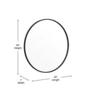 Monaco 30" Round Accent Wall Mirror in Black with Metal Frame for Bathroom, Vanity, Entryway, Dining Room, & Living Room